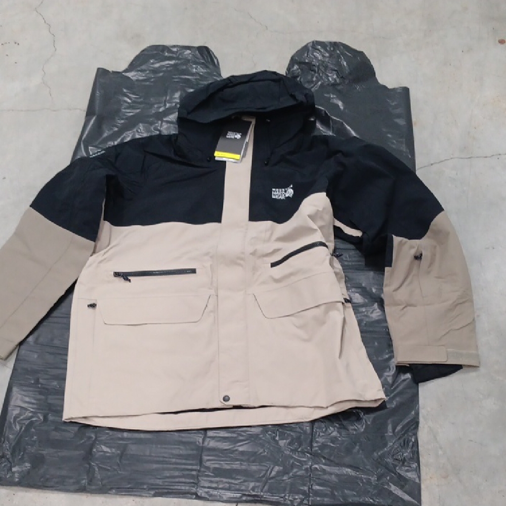 Mountain Hardware Mens XL First Tracks Black and Tan Hooded Jacket